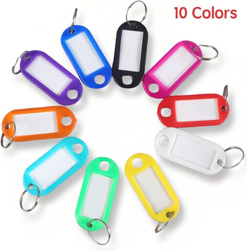 250 Pcs Plastic Key Tags with Labels, 10 Assorted Colors Key Labels for Name, Luggage, ID Tags, Key Identifiers with Split Ring in Saudi Arabia