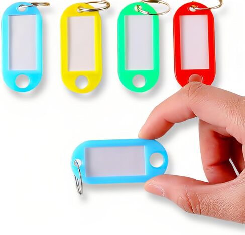 250 Pcs Plastic Key Tags with Labels, 10 Assorted Colors Key Labels for Name, Luggage, ID Tags, Key Identifiers with Split Ring in Saudi Arabia