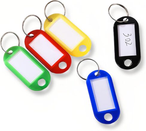 250 Pcs Plastic Key Tags with Labels, 10 Assorted Colors Key Labels for Name, Luggage, ID Tags, Key Identifiers with Split Ring in Saudi Arabia