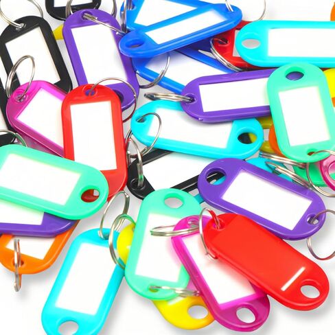 250 Pcs Plastic Key Tags with Labels, 10 Assorted Colors Key Labels for Name, Luggage, ID Tags, Key Identifiers with Split Ring in Saudi Arabia