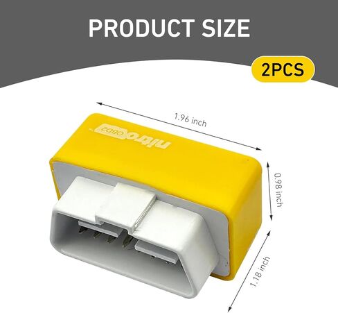 2PCS Car Power Upgrade Pro, Plug-and-Play Torque Booster with 35% More Power, 25% More Torque, OBD2 Automotive Plug, Compatible with Most Ga-soline Vehicles, Easy Install for Power Enhancement in Kuwait