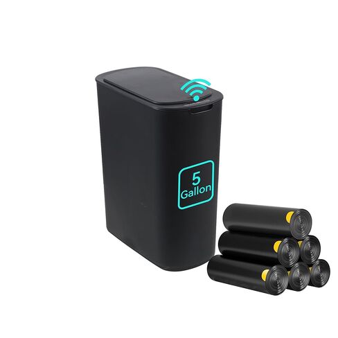 5 Gallon Motion Sensor Bathroom Trash Can Automatic Garbage Cans with Lid Touchless Smart Slim Plastic Trash Bin for Kitchen, Bedroom, Toilet, Office, Living Room in Saudi Arabia