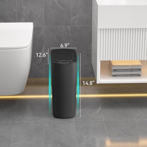 5 Gallon Motion Sensor Bathroom Trash Can Automatic Garbage Cans with Lid Touchless Smart Slim Plastic Trash Bin for Kitchen, Bedroom, Toilet, Office, Living Room in Saudi Arabia