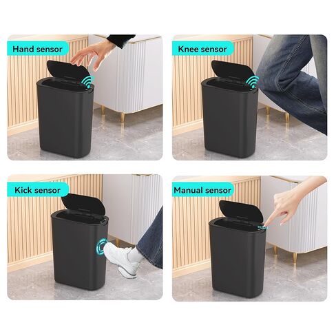 5 Gallon Motion Sensor Bathroom Trash Can Automatic Garbage Cans with Lid Touchless Smart Slim Plastic Trash Bin for Kitchen, Bedroom, Toilet, Office, Living Room in Saudi Arabia