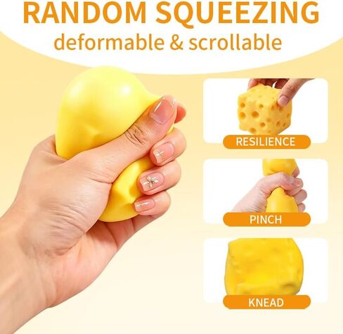 Yellow Rebound Cheese Squishy Squeeze Toys, Butter Squishy Fidget Toy,Adults Sensory Stress Relief Squishy Cube, Soft and Elastic, Party Gift in Kuwait