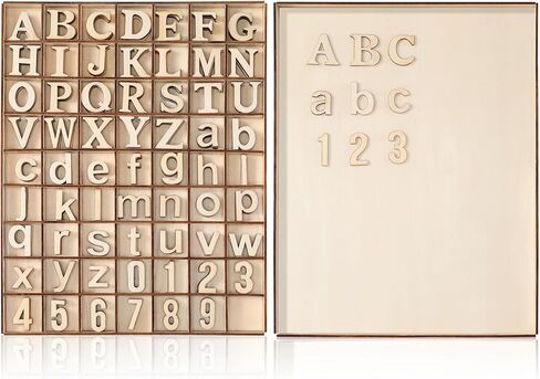 CroBlissful 248 Pcs 1 Inch Wood Alphabet Letters Numbers with Storage Box Blank Unfinished Wooden Letters Numbers with Rustic Storage Tray for Spelling Learning Education DIY Crafts(Founder) in Kuwait