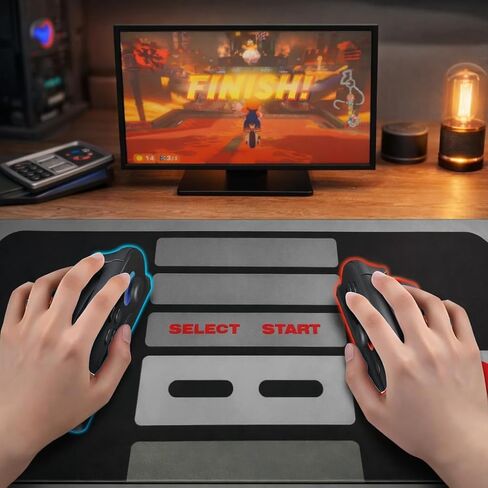 لوحة ماوس كبيرة للألعاب - حصيرة مكتب وحدة تحكم NES Retro، لوحة ماوس كمبيوتر ممتدة مقاس 23.6 × 11.8 بوصة مع قاعدة مطاطية عديمة الرائحة، سطح منسوج دقيق مقاوم للماء للمكتب والمنزل واللاعبين (Switch 2 Style) in Kuwait