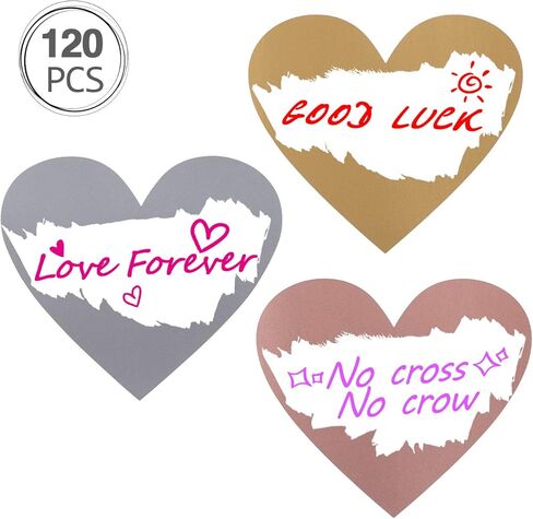 120 Pieces 3 Inch Heart Shape Scratch Off Stickers Labels for DIY Valentine's Day Scratch Off Cards in Kuwait