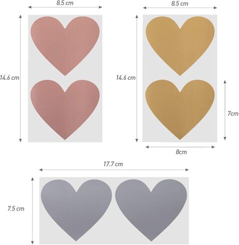 120 Pieces 3 Inch Heart Shape Scratch Off Stickers Labels for DIY Valentine's Day Scratch Off Cards in Kuwait