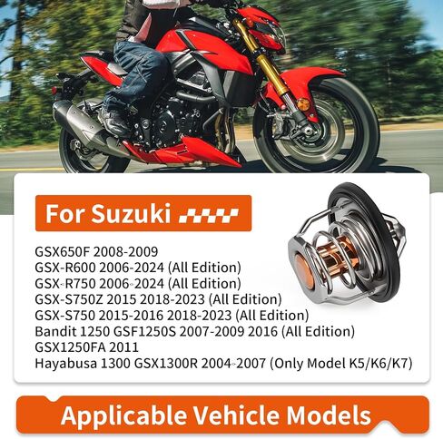Thermostat Assembly for Suzuki Bandit Hayabusa 1250 1300 GSF1250S GSX1300R (Only Model K5/6/7) GSXR 600 750 GSX650F GSX-S750 GSX1250FA 17670-76G00 in Kuwait