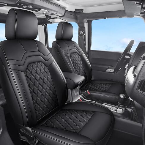 Huidasource مناسب لأغطية مقاعد Chevy Silverado، أغطية مقاعد GMC Sierra، غطاء مقعد للشاحنات 1500 2007-2013 و2019-2026، 2500HD 3500HD 2020-2026 طاقم مزدوج ممتد من جلد نابا (مجموعة كاملة/أسود) in Kuwait