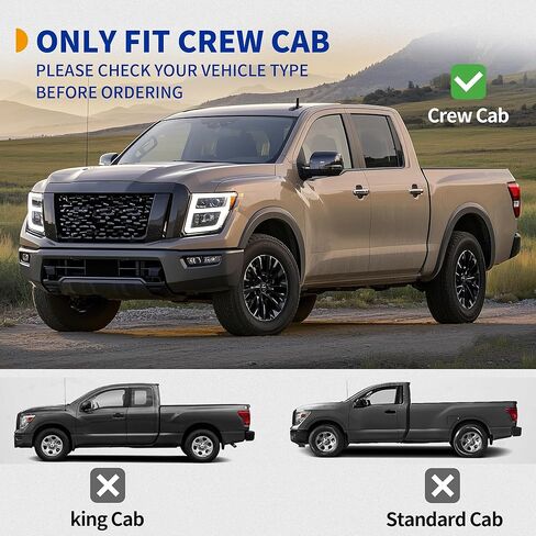 6.5 Inches Running Boards & Steps Compatible with 2004-2024 Nissan Titan & 2016-2024 Titan XD Crew Cab (4 Full Size Doors), A Pair Side Steps for Nissan Crew cab, Step Bars in Saudi Arabia