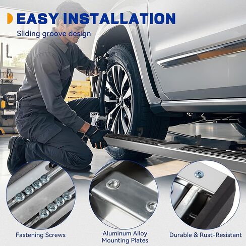 6.5 Inches Running Boards & Steps Compatible with 2004-2024 Nissan Titan & 2016-2024 Titan XD Crew Cab (4 Full Size Doors), A Pair Side Steps for Nissan Crew cab, Step Bars in Saudi Arabia
