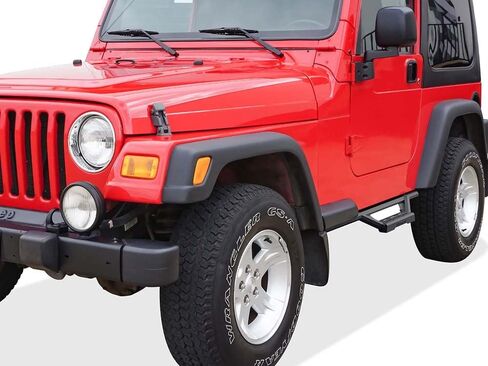 Tuxtreme الفولاذ المقاوم للصدأ أنابيب Nerf Bars Drop Step Rock Guards متوافق مع Jeep Wrangler TJ YJ 2Dr 87-06 in Kuwait