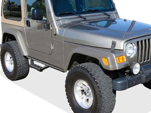 Tuxtreme الفولاذ المقاوم للصدأ أنابيب Nerf Bars Drop Step Rock Guards متوافق مع Jeep Wrangler TJ YJ 2Dr 87-06 in Kuwait