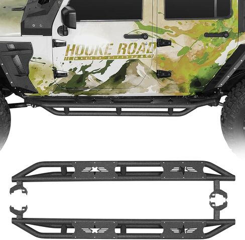 Hooke Road Wrangler JKU Side Step Running Board Nerf Bars Compatible with 2007-2018 Jeep Wrangler JK Unlimited 4 Doors in Kuwait