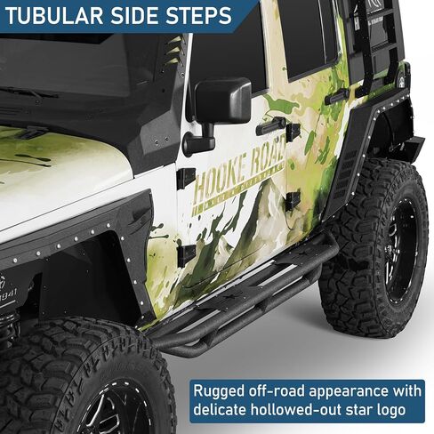 Hooke Road Wrangler JKU Side Step Running Board Nerf Bars Compatible with 2007-2018 Jeep Wrangler JK Unlimited 4 Doors in Kuwait