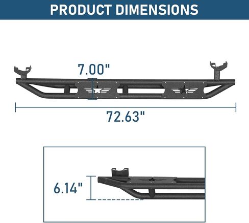Hooke Road Wrangler JKU Side Step Running Board Nerf Bars Compatible with 2007-2018 Jeep Wrangler JK Unlimited 4 Doors in Kuwait