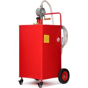 50 Gallon Fuel Caddy with Manual Pump – Heavy-Duty Portable Gas & Diesel Transfer Tank on 4 Wheels, Spill-Proof Mobile Fuel Container for Truck, Tractor, Generator, Farm, Marine & Emergency Use in Saudi Arabia