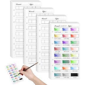40 Sheets Watercolor Swatch Cards Color Swatch Binder Inner Color Chart Template Cards Spiral-Bound 3.5 X 7 Inch Fits A6 Circular Aperture Color Matching for Gouache Oil Pastels in Saudi Arabia
