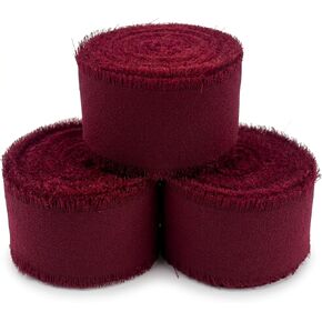 Mixed 9 Color Chiffon Ribbon Set, 1 Inch Wide Frayed Edge Ribbon, 9 Rolls Total 27 Yards for Wedding Bouquets, Gift Wrapping, Baby Shower Decorations and DIY Crafts in Saudi Arabia