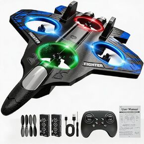 Foam Remote Control Airplanes, RC Plane with Light, RC Airplane Fighter Jet, 360° Flip, Stunt Roll, Drones for Men, RC Airplane (Red) in Saudi Arabia
