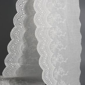 levylisa Cotton Lace Trim 5 Yards White Eyelet Lace Ribbon Embroidery Ruffle Edge Trim for Sewing in Saudi Arabia