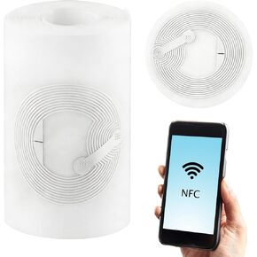 60 PCS NFC Tags Sticker with Tag215 Blank Chips Adhesive Labels, 25mm Rewritable Round NFC Chip for All NFC-Enabled Devices and Smartphones in Saudi Arabia