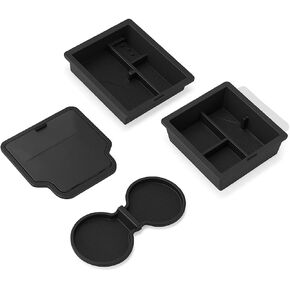 Center Console Organizer for Tesla Model Y Juniper (2025–2026) & Model 3 Highland (2024–2025) | Double-Layer Sliding Tray | Noise-Free | Premium 4-Piece Set in Saudi Arabia