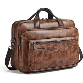 Shrrie Leather Laptop Bag Fits 17 to 17.3 Inch for Men and Women,Vintage Business Briefcase Laptop Messenger Work,Travel in Kuwait