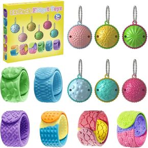 Fidget Toys Stress Balls for Kids, Sensory Ball Toys and Textured Silicone Slap Bracelets , Sensory Fidget Toys for Anxiety Relief, Autism ADHD Stress Relief Toy, Classroom Prize, Party Favors in Saudi Arabia
