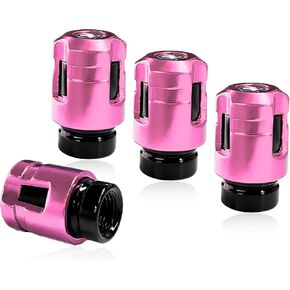 Sun Walker 4 PCS Car Tire Valve Stem Caps, Unique Shape Aluminum Auto Wheel Valve Dust Covers, Personalized Leak-Proof Tire Air Caps for Sedans Trucks Motorcycles Bicycles (Orange) in Kuwait