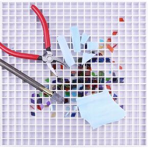 12''x12'' Stained Glass Cutting Mat with Tray, Suitable for Cutting Glass and Cutting Mats for Crafts, Auxiliary tool for collecting glass shards with Removable Double-layer Design, 1 Pack in Saudi Arabia