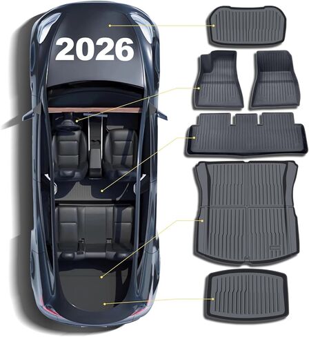 Floor Mats for 2024 Tesla Model 3 Highland, Full Set for Tesla Model 3 2024 All Weather Floor Liners, Tesla 3 Frunk Trunk Mat Rear Cargo Tray Interior,Tesla Model 3 Accessories 2024(6 PCS) in Saudi Arabia