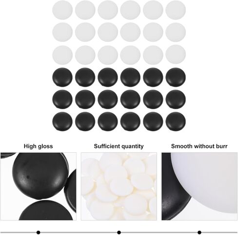 DECHOUS 2bags Ceramic Go Game Pieces Small Flat Beads in High-Gloss Finish Travel-Friendly Go Chess Accessories for Adults for Educational Play and Family Fun in Kuwait