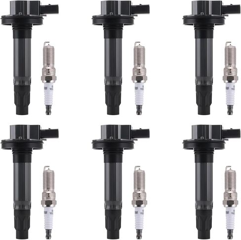 BDELI Set of 6 Ignition Coil Pack and Spark Plugs Fits for 3.7 3.5 V6 Ford Edge Flex Taurus Lincoln MKS MKT MKZ MKX Mercury Sable 2008 2009 2010 2011 2012 2013 2014 2015 2016 UF553 5019 in Kuwait