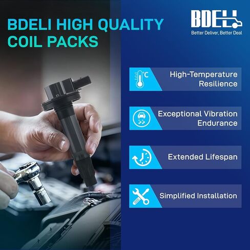 BDELI Set of 6 Ignition Coil Pack and Spark Plugs Fits for 3.7 3.5 V6 Ford Edge Flex Taurus Lincoln MKS MKT MKZ MKX Mercury Sable 2008 2009 2010 2011 2012 2013 2014 2015 2016 UF553 5019 in Kuwait
