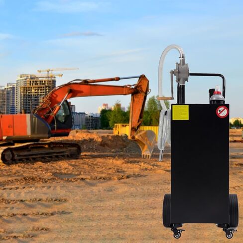 50 Gallon Fuel Caddy with Manual Pump – Heavy-Duty Portable Gas & Diesel Transfer Tank on 4 Wheels, Spill-Proof Mobile Fuel Container for Truck, Tractor, Generator, Farm, Marine & Emergency Use in Saudi Arabia