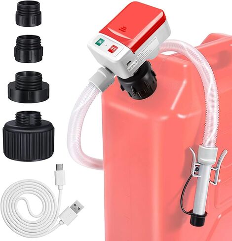 Electric Fuel Transfer Pump, Portable gas pump for gas can, Gasoline, Oil Transfer, Battery USB Powered Automatic Gas Can Pump with Adapters, Hose, Auto-Stop in Kuwait