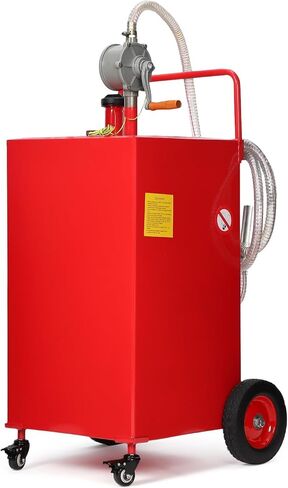 50 Gallon Fuel Caddy with Manual Pump – Heavy-Duty Portable Gas & Diesel Transfer Tank on 4 Wheels, Spill-Proof Mobile Fuel Container for Truck, Tractor, Generator, Farm, Marine & Emergency Use in Saudi Arabia