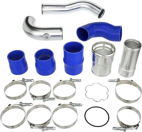 Hot & Cold Side Intercooler Pipe & Boot Kit Compatible with 2011-2016 Ford F-250 F-350 6.7L Powerstroke Diesel | Aluminum Pipes + Silicone Boots | T-Bolt Clamps Included | Red in Saudi Arabia