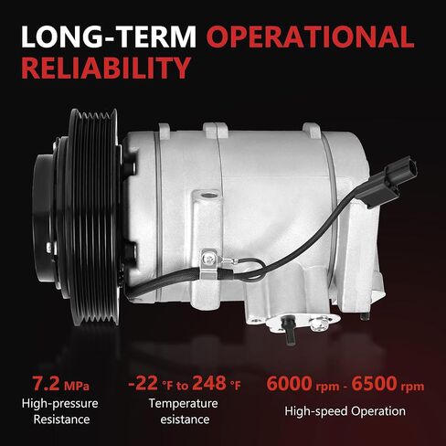 HYR New Air Conditioner AC Compressor with Clutch Compatible with Acura TL 2009-2014, TSX 2010-2014, RDX 2013-2015 & Honda Accord 3.5L 2008-2012, Accord 2.0L 2014, Crosstour 3.5L 2012#CO 29030C in Kuwait