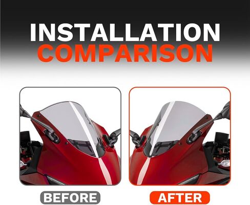 استبدال الزجاج الأمامي للدراجات النارية لـ Yamaha YZF R3 2019-2025 R25 2019 2020 2021 2022 2023 2024 2025 PC فقاعة مزدوجة للزجاج الأمامي (رمادي) in Kuwait