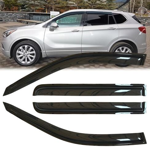 4 قطع من واقي النافذة المتين الإضافي المناسب لـ 2016-2020 Buick Envision، واقي المطر للحماية من الأشعة فوق البنفسجية، عاكس الرياح الأصلي، دخان داكن، نمط خارج القناة 94773 in Kuwait
