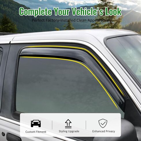 in Channel Window Rain Guards, Compatible with 2010-2017 GMC Terrain, Slim in-Channel Style Smoke/Tinted Acrylic, 4PCS, Side Window Deflectors in Kuwait