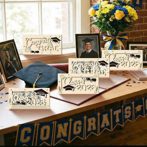 CJiangpo 6Pcs Graduation Money Holder - Class of 2026 Graduation Gifts 3D Wooden Money Envelope Box Congrats Grad Gift for Him Her Card Cash Holder Decor College High School Grads Party Favor Supplies in Kuwait