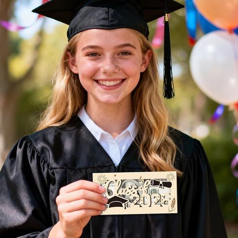 CJiangpo 6Pcs Graduation Money Holder - Class of 2026 Graduation Gifts 3D Wooden Money Envelope Box Congrats Grad Gift for Him Her Card Cash Holder Decor College High School Grads Party Favor Supplies in Kuwait
