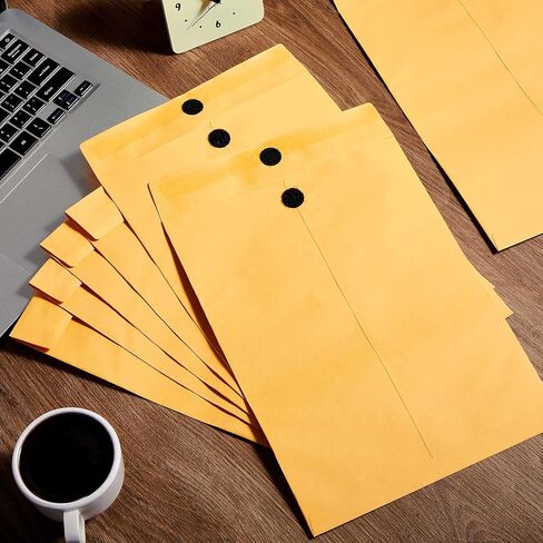 Fullhawl 40 Pack Clasp Envelopes 9 x 12 Inches, Hook and Loop Gummed Double Seal Manila Envelopes, 110 Gsm Heavy Duty Paper, for Office School Business Mailing File Document Storage in Kuwait