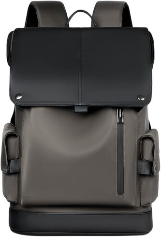 Men's Multi-Layer Laptop Backpack, Black Waterproof Business Travel Bag, Computer Rucksack with Multiple Compartments (brown) in Kuwait