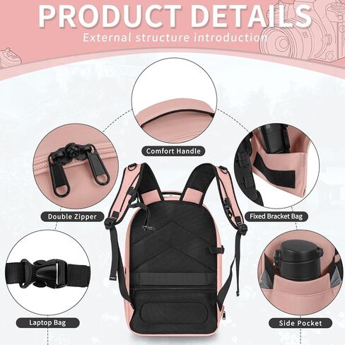حقيبة كاميرا التصوير الفوتوغرافي TORIBIO Hardshell DSLR مع غطاء للمطر، حافظة كاميرا ذات هيكل صلب مقاوم للماء مع حامل ثلاثي الأرجل ومساحة كمبيوتر محمول 15.6 بوصة in Kuwait